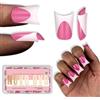 NOVO OVO Duck Nails Short extra spessi con Moon Curve Milk White French Tips Rosa Rosa Copertura completa per acrilico press-on Flare Wide French Soft Gel Fake Extension 15 misure