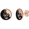 AMOR - Orecchini Unisex Donna Uomo in Acciaio inox - Rosé - Orecchino a Perno a Segno Zodiacale Scorpione - AMR-E0198