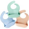 Nuby Confezione da 3 Bavaglini in Silicone per Bambino - Impermeabili e Facili da Pulire - Morbidi e Flessibili - Cinghie Regolabili - Tasca Raccogli-Cibo Integrata - Bavaglini per Neonato e Bambino