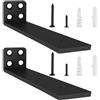 YFCVIP 2 Pz Staffe per Mensole Pesanti, Reggimensola Supporto Reggi Mensola da Muro, Staffe a L Angolari Metallo per Montaggio Mensola Legno (Nera, 20 cm)