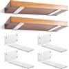 YFCVIP 4 Pezzi Staffe per Mensole Galleggianti, Staffe per Mensole Pesanti, Supporto da Appendere Alla Parete, Staffe a L, Supporti per Scaffali Invisibili (Bianco, 15 cm)