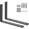 Sayayo Staffe per Mensole Nero Staffe a L Pesanti Carico 50KG, 5mm di Spessore Staffa Mensola da Parete Staffa Angolari Supporti Mensola Reggi Mensola da Muro, 200mm*150mm, 2 pezzi