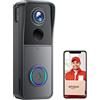 XTU Videocitofono WiFi Senza Fili, 1080P FHD Video Campanello con Suoneria, Rilevamento Umano PIR, Audio Bidirezionale, Batteria 5000mAh, Supporta Scheda SD e Cloud, IP66