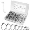 ACOMTUO 110 Pezzi Collari per Tubi, Set di Fascette Atringitubo, Morsetto Regolabile per Tubo Clip, Fascette Stringitubo Regolabili 8-44mm, Per Tubi Piscina, Auto, Lavatrice, Tubi Gas, Tubo Acqua, Giardin