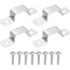 sourcing map 4 morsetti per tubi quadrati a forma di U, 30 x 20 mm, staffa a forma di U, in acciaio inossidabile 304, morsetto per cinghia quadrata con testa a croce, viti autoperforanti per tubi