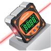 BOBOVAV Level Box Digitale,LCD Inclinometro Magnetico Ricaricabile,Angle Finder con Laser 4x90°,4 Lati Magnetici, Impermeabile IP54,4 Unità di Misura, per Falegnameria Costruzioni e Fai da te
