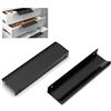 FURNIWARE 10 Maniglie Armadio Nascoste, Moderni 150 mm Alluminio Maniglia di Armadio da Cucina Mobili Cassetto Spazzolato Maniglia Invisibile Semplice Moderna Maniglie Nascoste per Nero