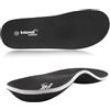 Knixmax Outdoor Solette ortopediche rigide per uomini e donne, inserti di supporto per arco plantare, fascite plantare, piedi piatti, Soletta ortopedica nera, UK12