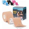 DDGM KinesioTape Professionale 5cm x 5m Idrorepellente Tape Kinesiologico in Cotone Traspirante Latex Free Colla Ipoallergenica Elasticità 140%-160% Cerotto Ginocchio e Articolazioni 1 Roll Pelle