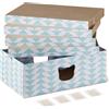 Amazon Basics - Tappetino Tiragraffi per Gatti da Interno con Scatola, Cartone Ondulato, Tiragraffi con Stampa a Colori ed Erba Gatta, Certificato FSC, Confezione da 4 Pezzi, 41,9 x 25,4X 3,8cm,Blu