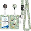 Iirlvior Porta badge con cordino, tracolla con porta carte, porta carte con porta badge retrattile, rimovibile, chiusura a moschettone girevole, per porta badge (pollo)