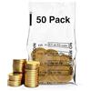 Quick Pack Supplies Ltd - Sacchetti per monete da 50, in plastica trasparente, senza monete miste, per banconote, vendita al dettaglio, per la movimentazione di cambiamenti, negozi, casa, ufficio