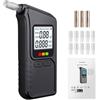 Proster Etilometro Portatile con Display LCD Digitale Sensori Doppi per Misurazione Alta Precisione di Alcol nel Respiro Test Rapido unità%BAC,g/l,MG/l Include 10 Bocchini Riutilizzabili e Batterie