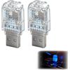 JiaHeHe Lampada LED USB per auto interna con controllo vocale, luce d'atmosfera a 7 colori con ciclo musicale, mini illuminazione soft ABS 4x1,2x0,8 cm, luce LED per auto per guida notturna, ufficio, PC