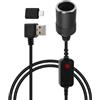 YANBORONSN 90 Gradi Usb un Maschio a Cavo presa accendisigari, Usb un Maschio a Accendisigari Adattatore, con Indicatore Luce, per Auto Guida Registratore GPS e dog e altro (1.2M)