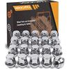 MIKKUPPA, Dadi per cerchi in lega M12 x 1,5 - 19 mm di ricambio per cerchi Ford, Fiesta, Kuga, in lega, 20 pezzi, cromati