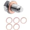 Dstarymnix Tappo di Scarico Dell'olio, M14 x 1.5 Tappo Scarico Olio Motore, Dado di Scarico Coppa con Rondella in Rame, Tappo Olio Auto in Acciaio Inox Resistente per Moto, Auto e Barca