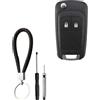 Dstarymnix guscio chiave auto 2 tasti telecomando compatibile con Chevrolet e con Opel e con Vauxhall, custodia sostituzione chiave con lama grezza e kit attrezzi, per Aveo Cruze Astra Insignia Vectra