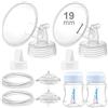 Maymom Parti per Tiralatte Compatibili con Spectra S2 e S1 - Set con Flangia da 19 mm, Valvola a Becco d'Anatra, Tubo, Biberon e Protezione Antiriflusso