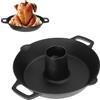 SUMNACON 1pc ghisa birra pollo arrosto Pan con manici, nero | Griglia resistente per fornelli, supporto per pollo, piastra per arrosto, pre-stagionata, con fessura divisoria per cucina