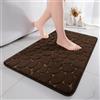 chakme Tappetino da bagno in memory foam, assorbente, per bagno, doccia, bagno, bagno, doccia, antiscivolo, per bagno, soggiorno, 43 x 61 cm, marrone scuro