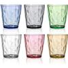 Vegena Bicchieri Acqua Colorati 300 ml - Set da 6 Bicchieri di Plastica, Bicchieri Cocktail, Bicchieri da Succo, Bicchieri Alti con Effetto Cristallo, Ideali per Succo, Caffè Freddo, Bibite Gassate