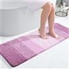 Homaxy Morbido tappeto da bagno, 40 x 120 cm, antiscivolo, lavabile, a pelo lungo, in microfibra, assorbente, colore: viola