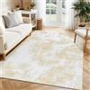 SHACOS Tappeto Salotto 120x170cm, Pelo Corto Astratto Tappeto Morbido Camera da Letto Antiscivolo e Lavabile Tappeti Moderni Soggiorno Tappeti di Zona per Salotto Cameretta Bambino, Beige