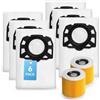 Leavans 6 Sacchetti per Aspirapolvere KFI 357 (2.863-314.0) + 2 Filtri di Ricambio HEPA KFI 3310 (6.414-552.0) Set di Accessori per Ricambi per Aspirapolvere Kärcher WD2 Plus WD3 KWD1 KWD2 KWD3 SE4001 SE4002