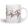 Vixar Tazza in ceramica colorata ad acquerello con ballerina per tè e caffè, birra calda, 330 ml, regalo (bianco)