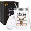 ZJKUBOIS Regali di Natale per cacciatori, regali di caccia per donne e uomini, tazza di cervo con cacciatore, in acciaio inox, set regalo con cannuccia, spazzola per cannuccia e confezione regalo