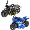 SHDIEHJFMLDH 2 pezzi Moto Giocattolo,Tirare Indietro la Motocicletta,Motocicletta in Lega,Simulazione Moto Giocattolo Per Giochi Educativi Per Bambini,Regalo Per Feste Di Compleanno（viola e blu）