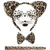 Viechoes Cerchietto con Orecchie Stampa Leopardo,Tatuaggio Stampa Leopardo Papillon,Cerchietto Con Orecchie,Decorazione donna con stampa leopardata,Adatto per feste in maschera e attività di carnevale