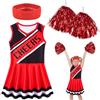 Forhome Costume Cheerleader Donna, Vestito Cheerleader Con Pom Pom E Fascia Per Capelli, Costume Da Ragazza Cheerleader, Travestimenti Laurea Per Carnevale Festa Sportivo Fancy Dress Up Cosplay