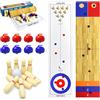 Naissgo Set di giochi da tavolo 4 in 1, per shuffleboard, giochi da tavolo, shuffleboard, bowling, curling Cornhole, giochi da tavolo interattivi, ideale per scuola, casa, ufficio, feste