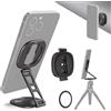 NEEWER Supporto Telefono ad Anello Magnetico Doppio, Tripode Porta Cellulare Pieghevole Sottile con Filettatura 1/4 e Coldshoe, Compatibile con MagSafe iPhone Samsung Android per Riprese Video, PA095