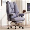 EXCEBET Sedia Ufficio Ergonomica 180kg - Poltrona Direzionale Big & Tall, Sedile a Molle Insacchettate da 14cm (Comfort Divano), Pelle PU con Schienale Alto e Supporto Lombare (Viola chiaro)