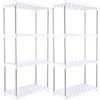 YOUNTHYE 2 mensole in plastica, 80 x 40 x 21 cm, moderne scaffalature per garage, 4 ripiani, in plastica, per cucina, soggiorno, bagno