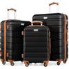 COOLIFE Set di valigie 3 pezzi per viaggi in famiglia, ABS+PC,guscio rigido