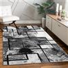 Paco Home Tappeto di Design Elegante Pelo Corto Astratto Effetto Dipinto Nero Grigio Antracite, Dimensione:200x290 cm
