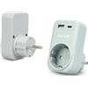 Garza - Adattatore Spina 3 in 1 con 1 Presa Schuko + 1 USB-A QC3.0 + 1 USB-C PD20W, Ricarica Rapida 20W, Protezione Bambini, 3680W, Portatile e Sicuro - Grigio
