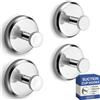 HOME SO - Ganci a ventosa per doccia, bagno, cucina, porte in vetro, specchi, piastrelle, per spugne, asciugamani, cappotti, accappatoi, fino a 6,8 kg, impermeabili, antiruggine, cromati (4 pz.)