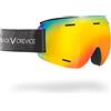 Black Crevice Occhiali da sci alpinismo ÖTSCHER I Occhiali da sci e portaocchiali I Maschera da sci alpino doppia lente infrangibile I Occhiali da sci unisex senza montatura con lenti curve
