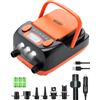 Dr.meter Pompa Elettrica, 6000mAh Pompa Elettrica SUP 12V DC Alimentato ad Alta Pressione con 2 porte USB 3 Luci LED e 6 Ugelli per Piscina,Materasso,Paddle