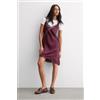 Intimissimi Sottoveste Asimmetrica In Raso Di Viscosa Con Pizzo Bordeaux