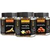 King Cup - 3 Vasetti Multigusto di Caffè Solubile, 1 x Caramello, 1 x Ginseng, 1 x Vaniglia e Nocciola, Caffè Aromatizzato Istantaneo, Ideale per Colazioni, Brunch, Iced Coffee, Senza Glutine, Vegano