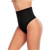 YARRCO Perizoma guaina panciera piatta da donna, mutandine foderate intaglianti Tanga a vita alta guaina dimagrante invisibile Thong Panty (nero-Thong,S)