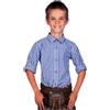 Edelnice Trachtenmode, Camicia tradizionale per bambini, a quadri rosso o blu, taglia 128-164, Blu, 152