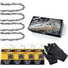 Svkiyang 4 catene per motosega da 10 cm, 0,325 LP 1,1 mm, 26 TG, catena per motoseghe con guanti di protezione e custodia, compatibile con Makita 1910V6-4 motoseghe DUC101/DUC101Z, ecc
