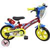 albri bicicletta da 12 pollici Mickey Mouse, con stabilizzatori laterali, borraccia e scudo anteriore personalizzato. Made in Italy